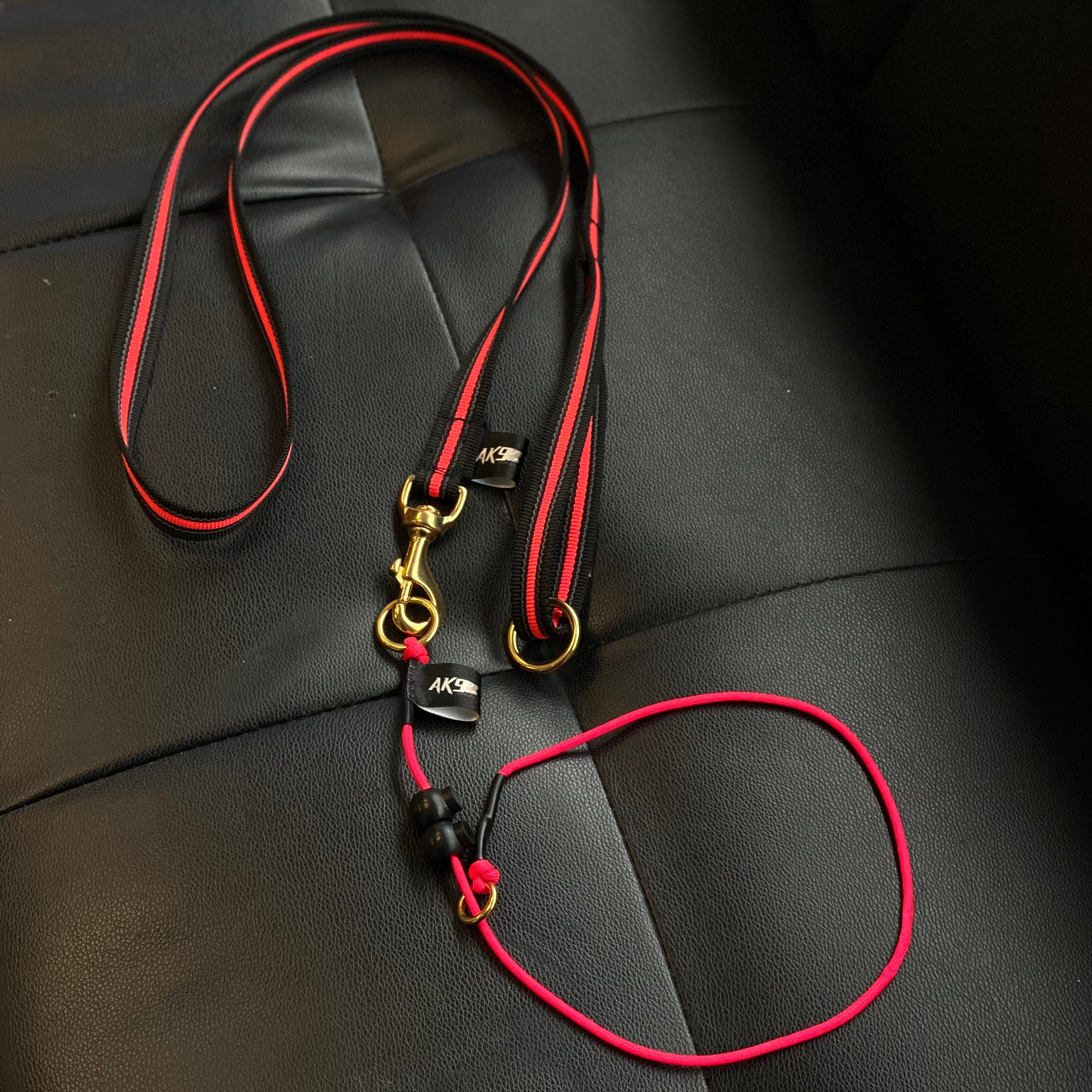 1.5 meter Rubberised Standard Neon Pink Lead and Slip collar set