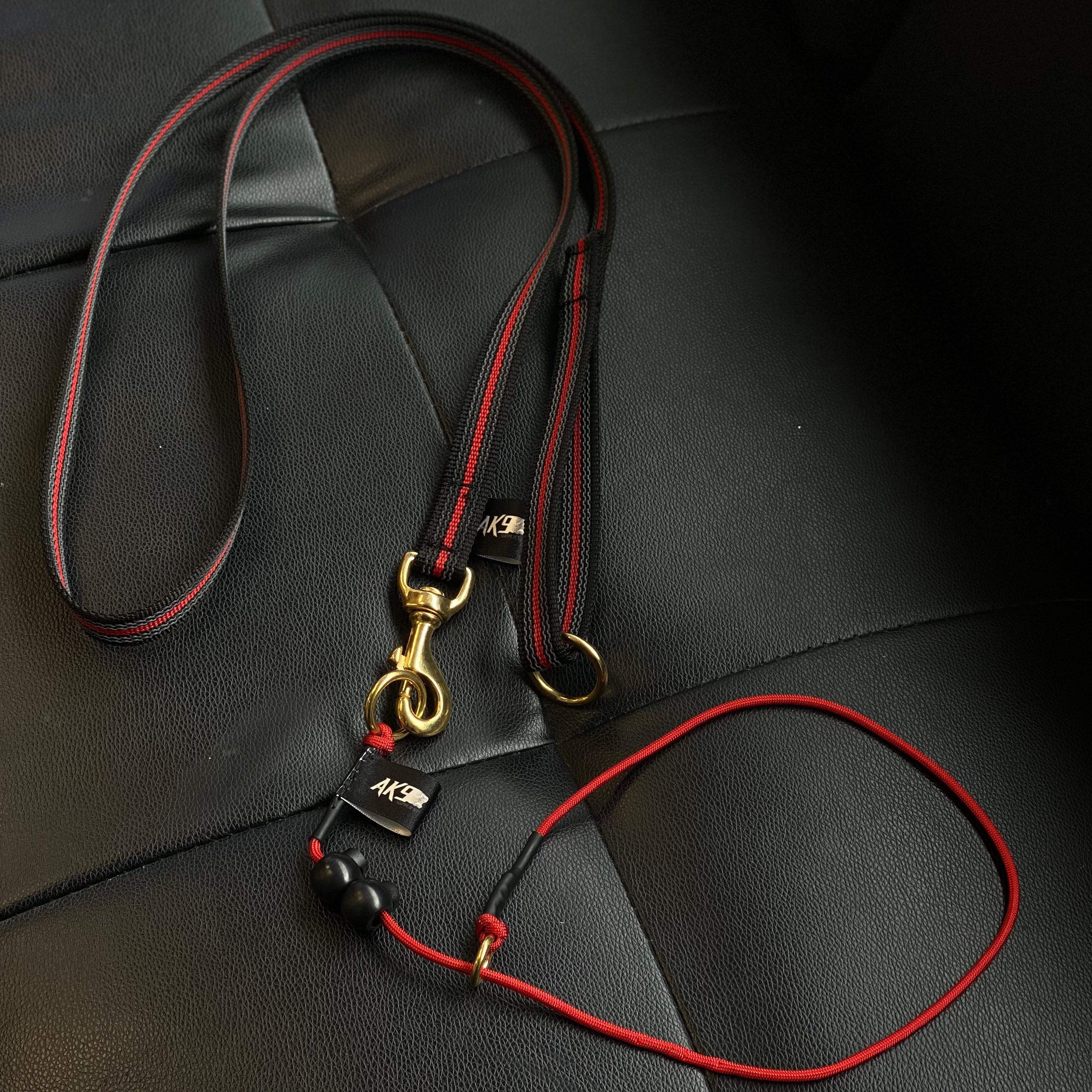 1.5 meter Rubberised Standard Red Lead and Slip collar set